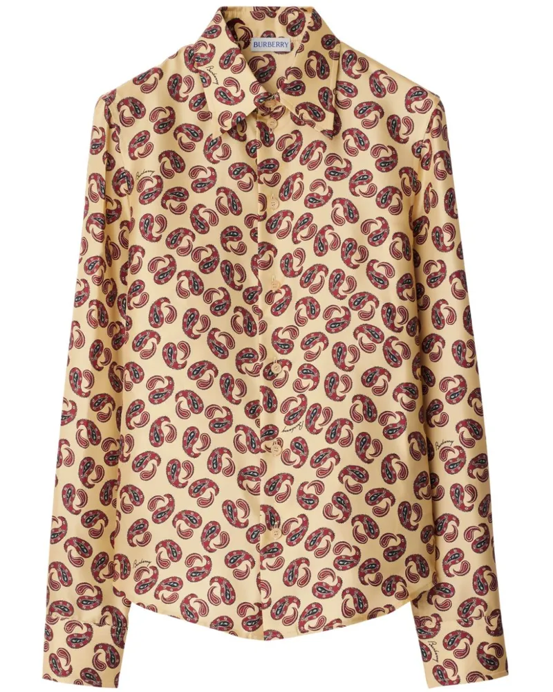 Burberry Hemd aus Seide mit Paisley-Print - Nude Nude