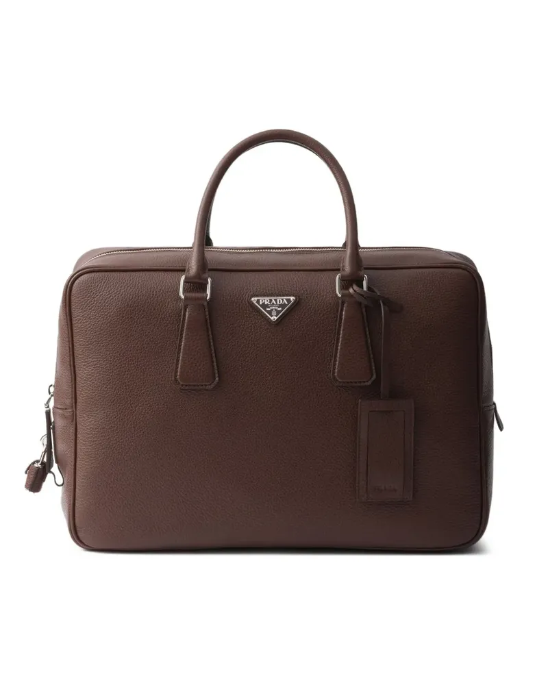 Prada Strukturierte Aktentasche - Braun Braun