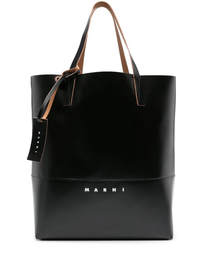 Marni Tribeca Shopper Aus Faux Leder Schwarz