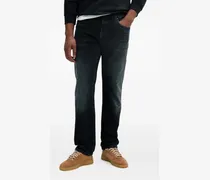 Jeans mit Logo-Schild - Blau