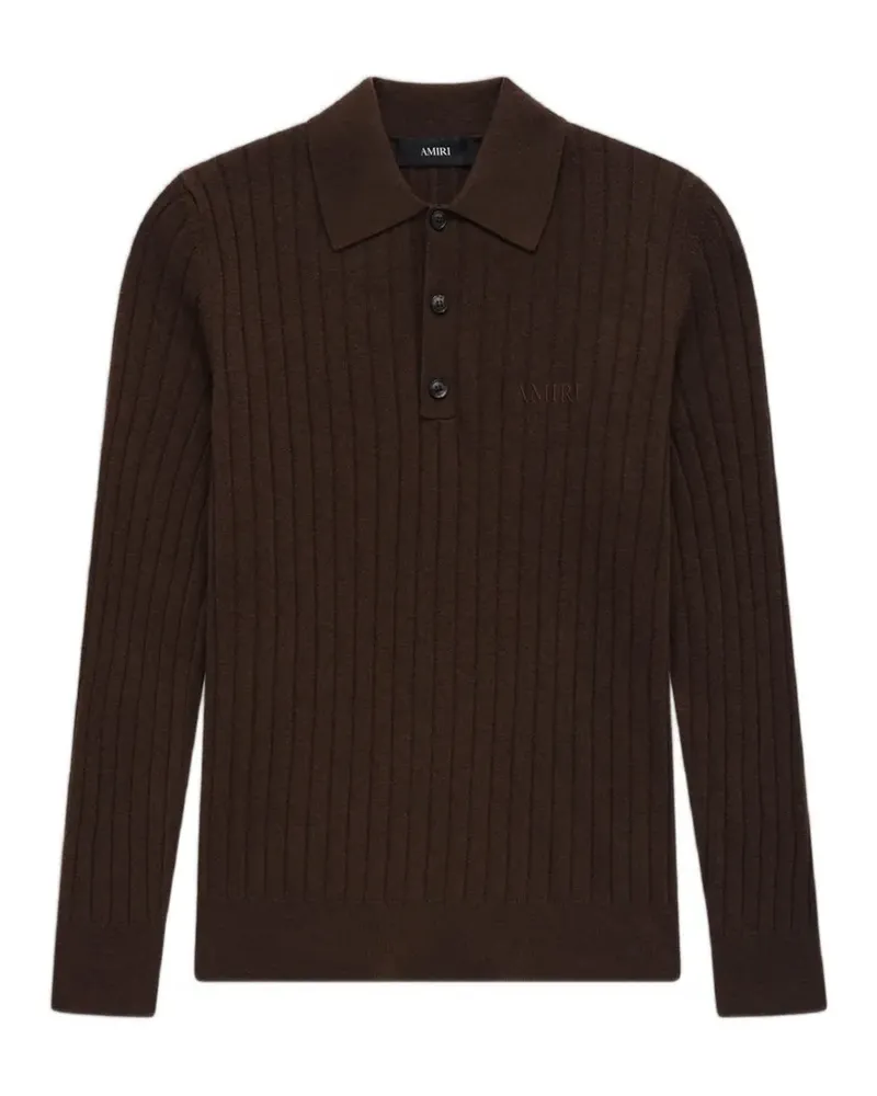 Amiri Poloshirt aus weichem Rippstrick - Braun Braun