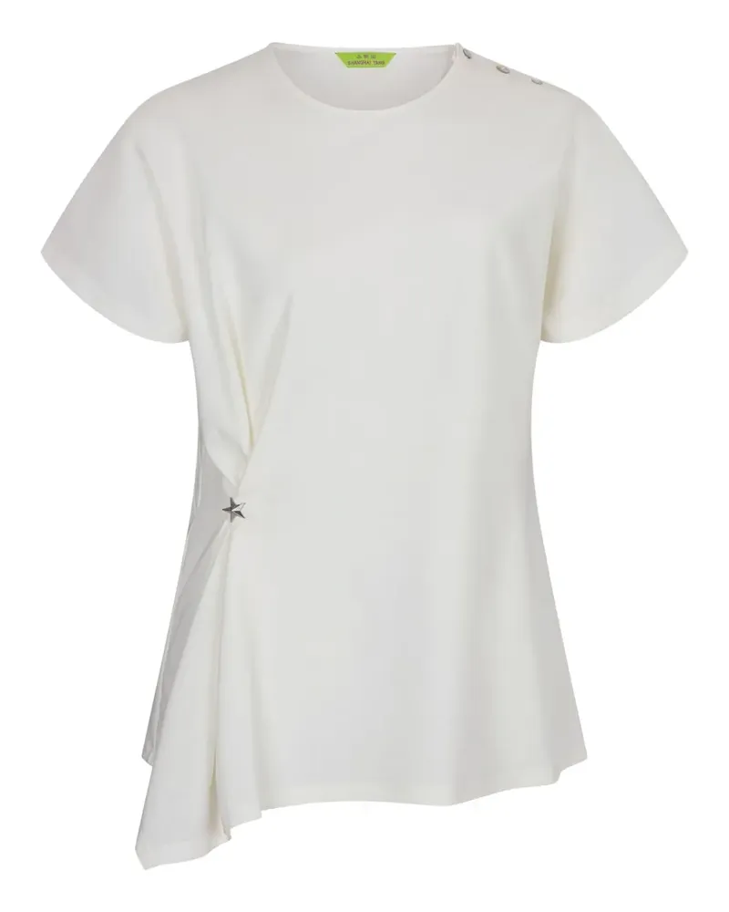 Shanghai Tang Asymmetrisches T-Shirt - Weiß Weiß
