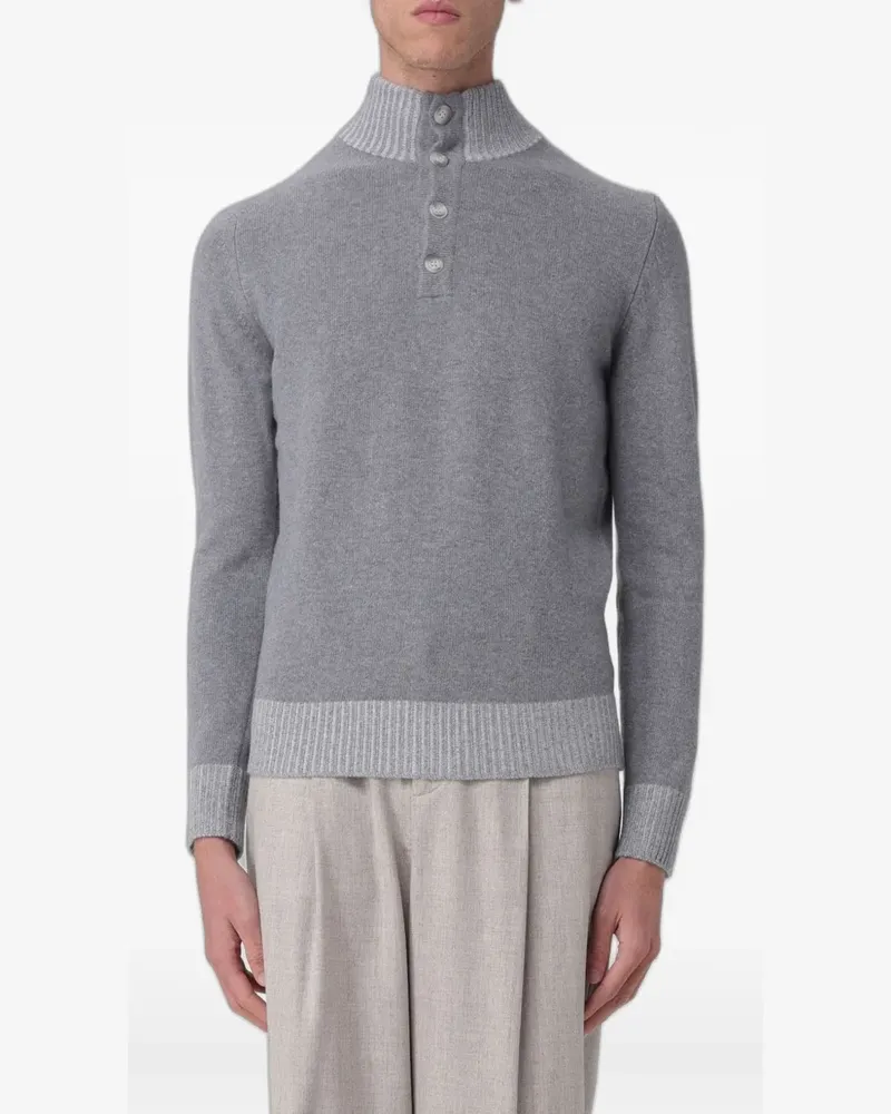 XC button-up high-neck sweater - Grau Grau