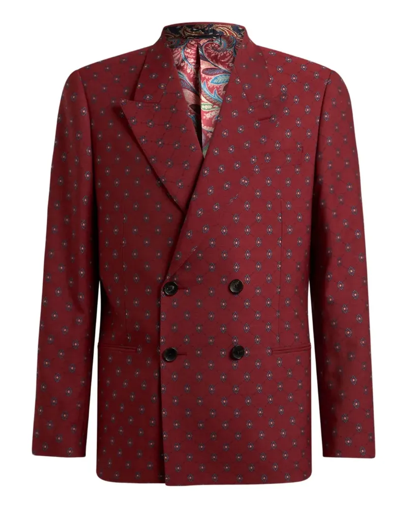 Etro Doppelreihiges Jacquard-Sakko - S9865 RED S9865
