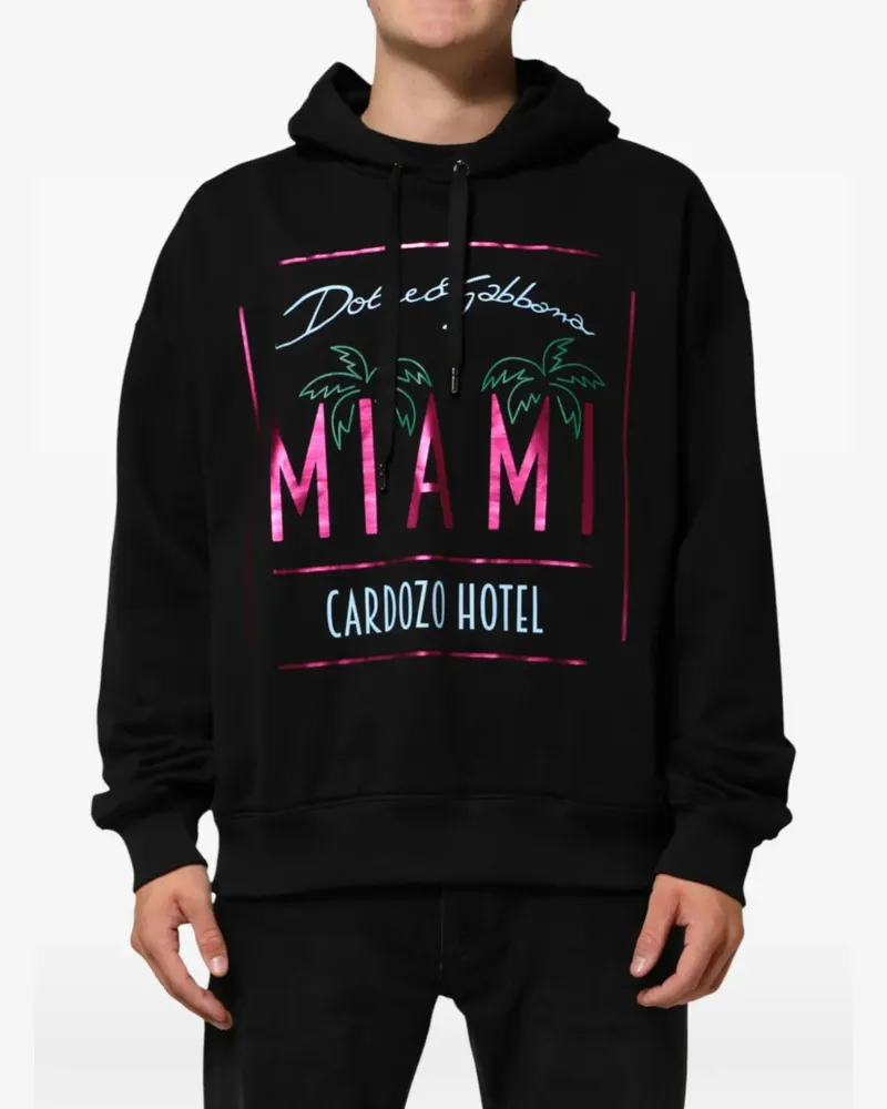Dolce & Gabbana Hoodie mit Logo-Print - Schwarz Schwarz