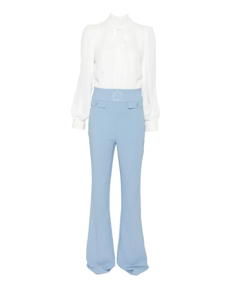 Elisabetta Franchi bow-detail high-waisted jumpsuit - Blau Blau
