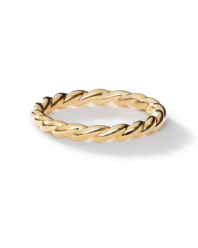 David Yurman 18kt Petite Gelbgoldring mit Diamanten 2,8mm Gold