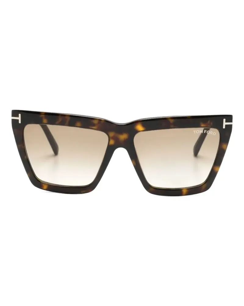 Tom Ford Sonnenbrille mit geometrischem Gestell - Braun Braun
