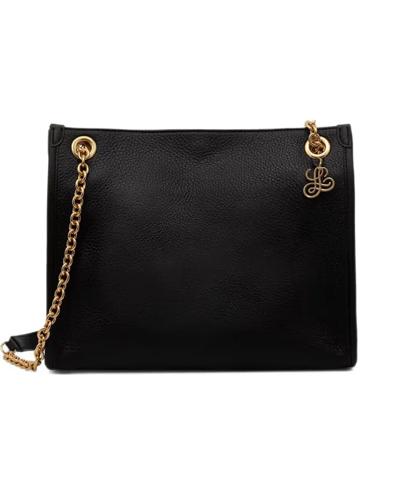 Luisa Spagnoli Iago logo-pendant chain-link shoulder bag - Schwarz Schwarz