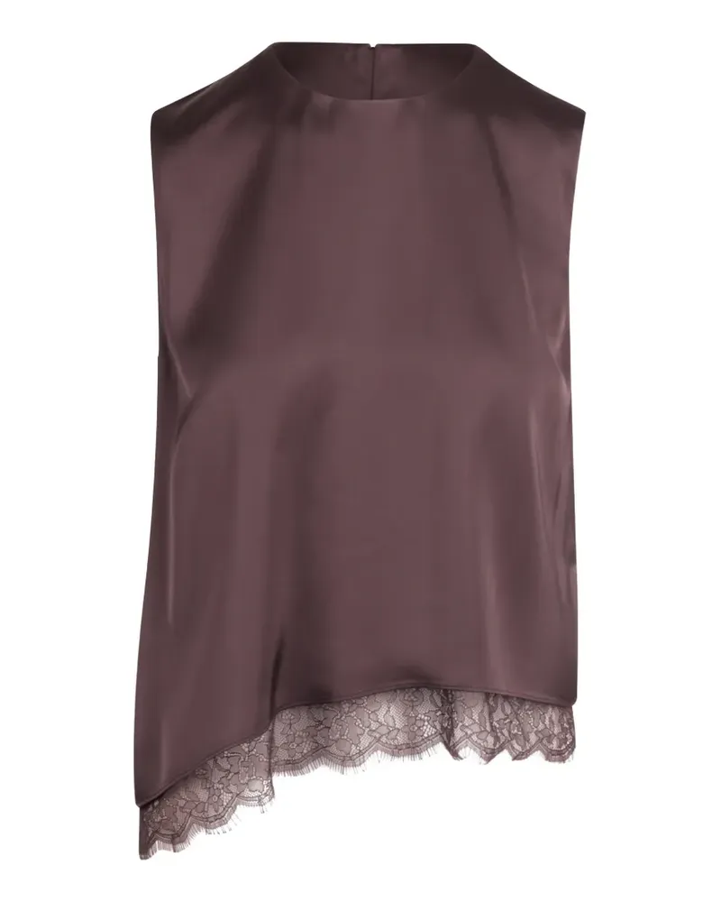 Vince Asymmetrische Bluse mit Spitzenbesatz - Violett Violett