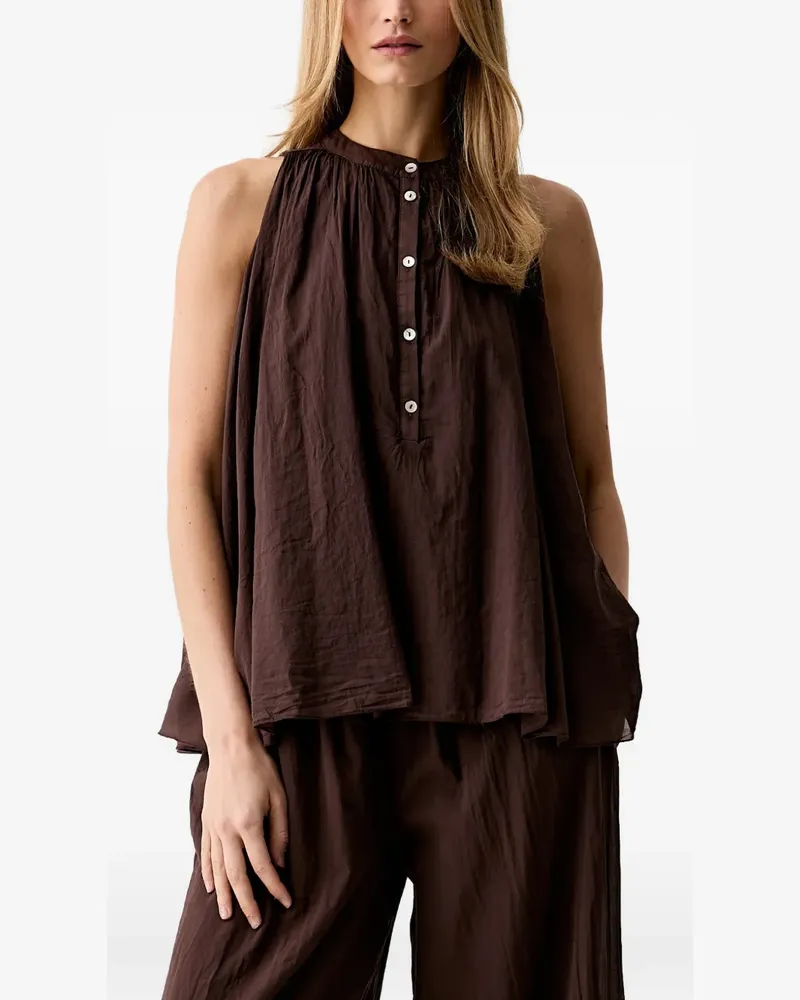 VICOLO Bluse mit rundem Ausschnitt - Braun Braun