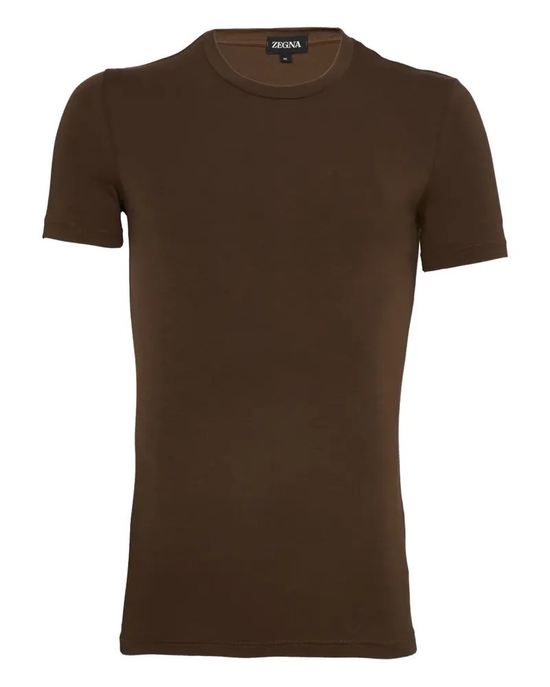 Ermenegildo Zegna T-Shirt mit rundem Ausschnitt - Braun Braun