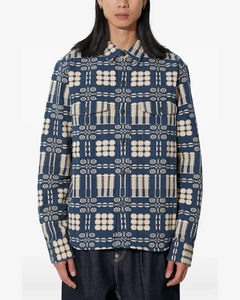 Corridor Hemdjacke mit gemusterter Tasche - Blau Blau