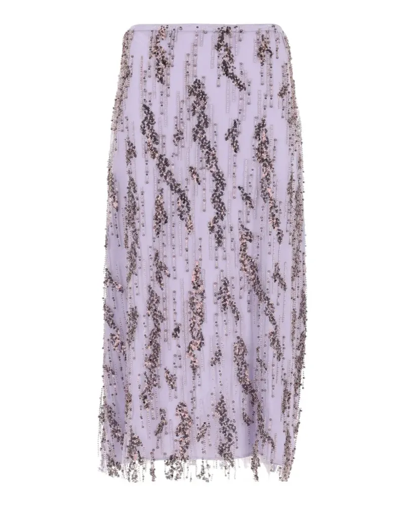 STAUD Aviva sequin-embellished midi skirt - Violett Violett