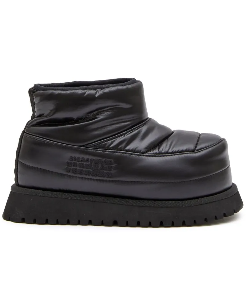 Maison Margiela Schneestiefel mit Logo-Prägung Schwarz