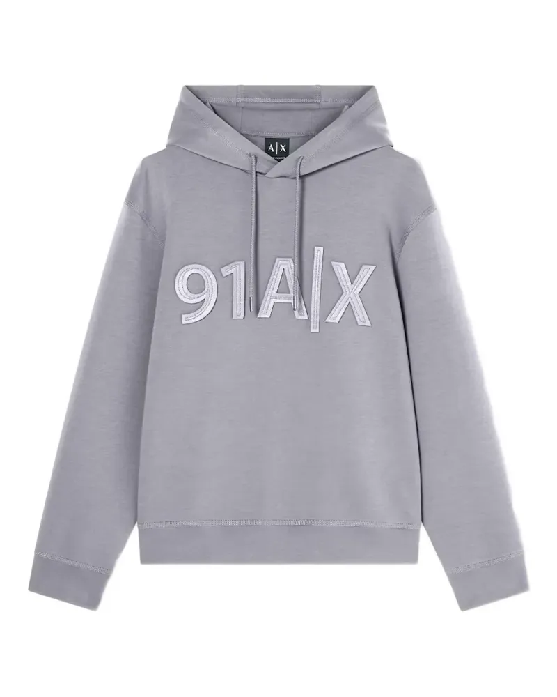 Armani Exchange Hoodie mit Logo-Applikation - Grau Grau