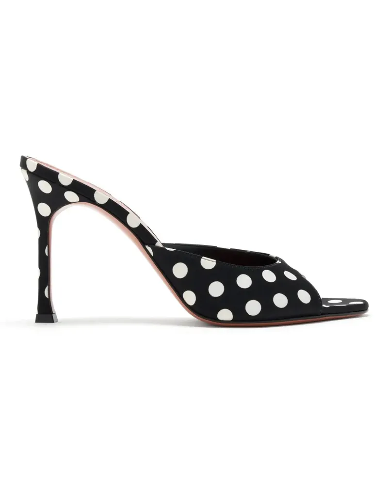 Amina Muaddi Alexa Sandalen mit Polka Dots - Schwarz Schwarz