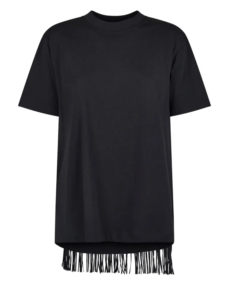 SPORTMAX T-Shirt mit Fransen - Schwarz Schwarz