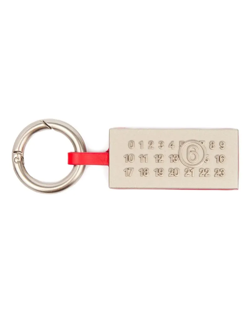 Maison Margiela Schlüsselanhänger mit Logo aus Leder - Silber Silber