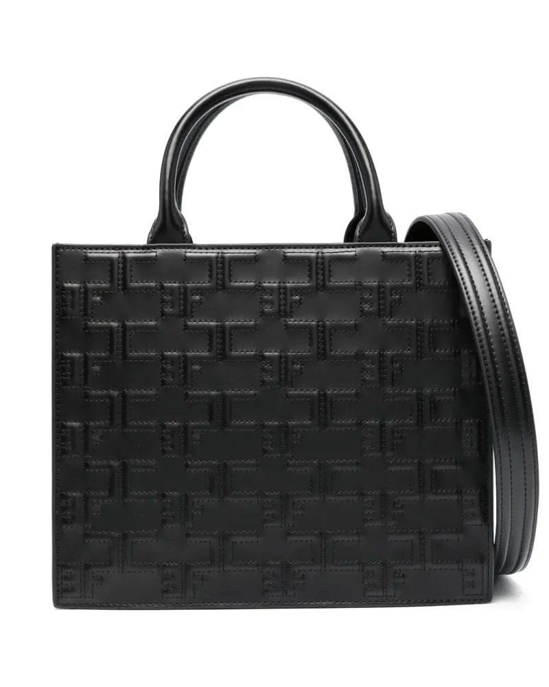 Elisabetta Franchi Handtasche mit Logo-Prägung - Schwarz Schwarz