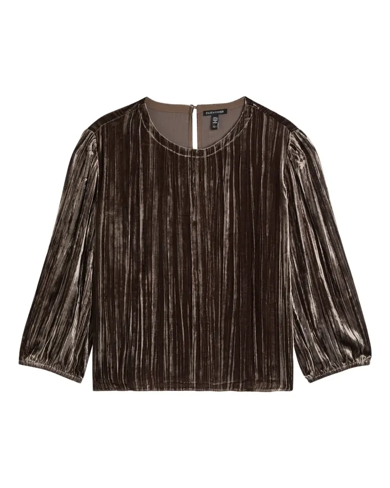 Eileen Fisher velvet round-neck top - Braun Braun