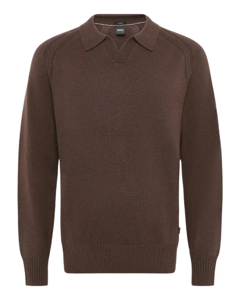HUGO BOSS polo-collar sweater - Braun Braun