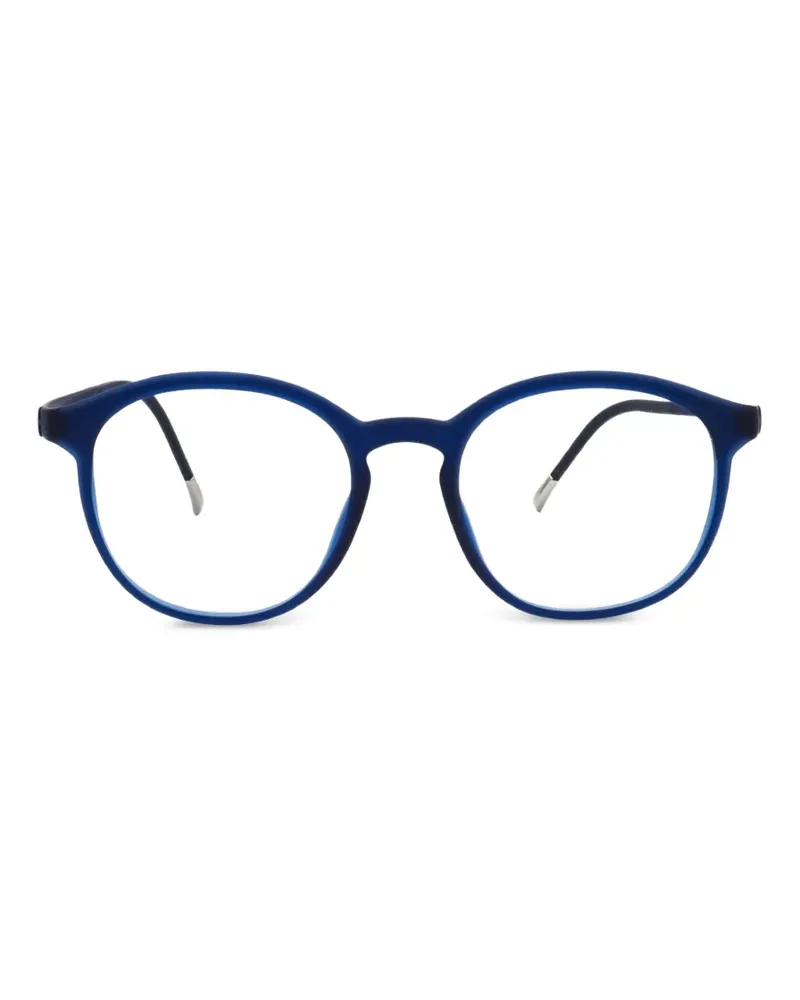 Silhouette Matte Brille mit rundem Gestell - Blau Blau