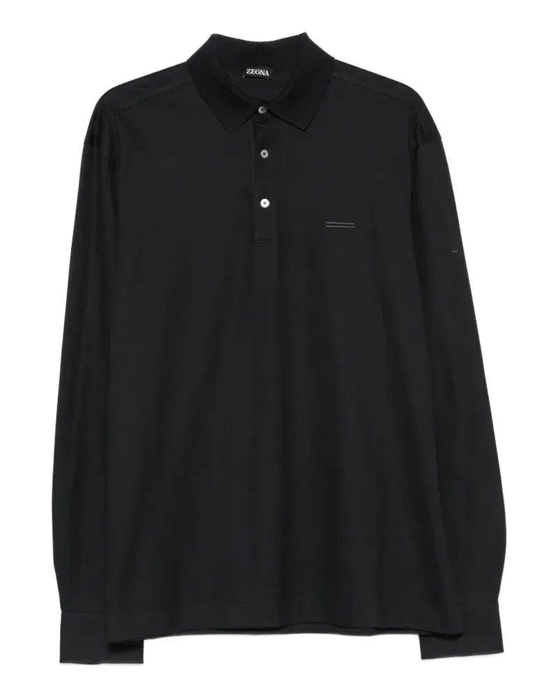 Ermenegildo Zegna Langärmeliges Poloshirt - Blau Blau