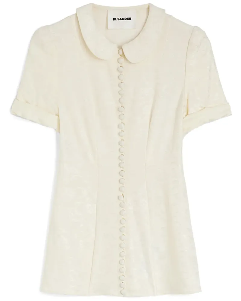 Jil Sander Hemd mit Jacquard-Blumenmuster - Weiß Weiß