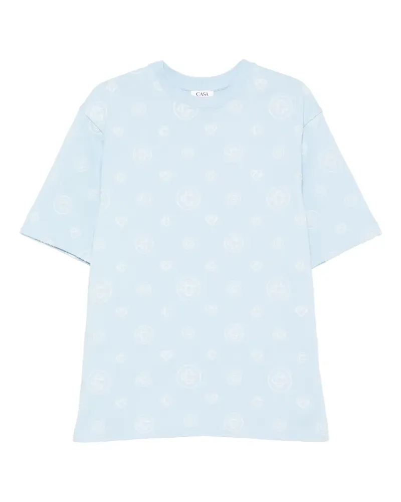 Casablanca Paris monogram oversized cotton T-shirt - Blau Blau