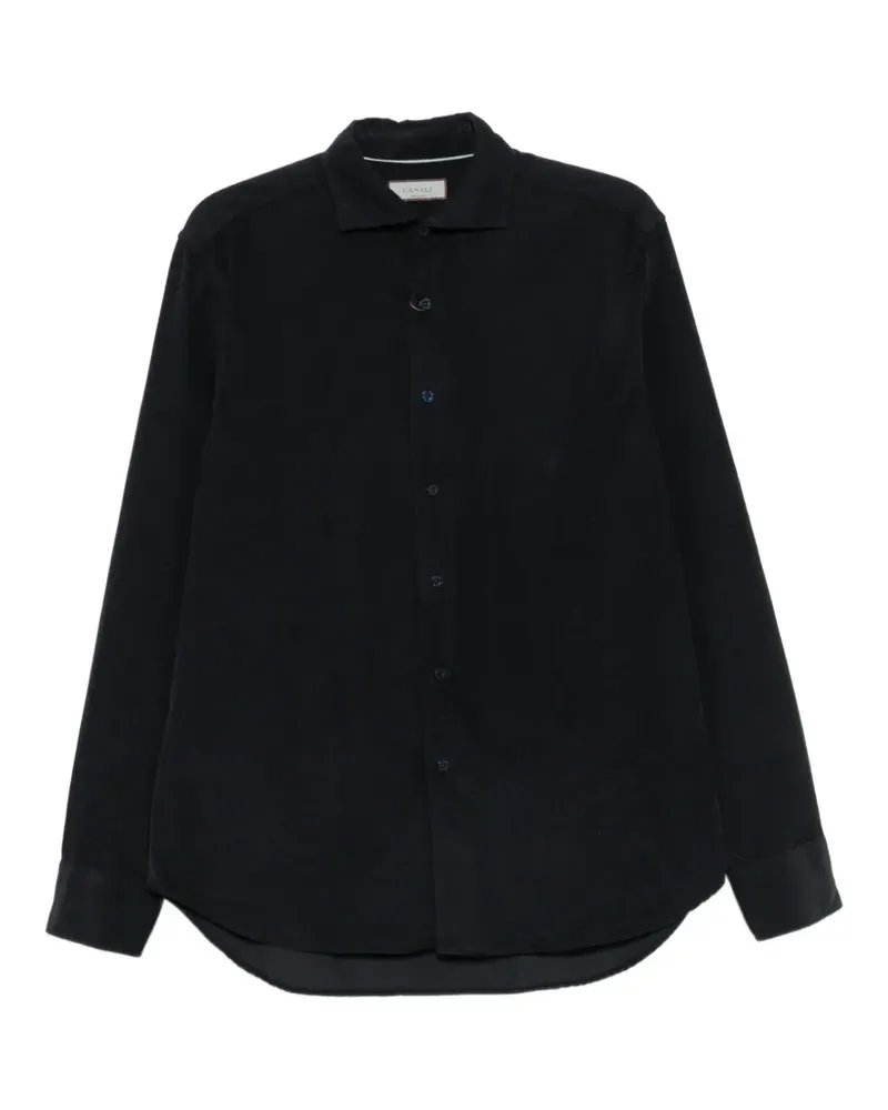 Canali Hemd aus Cord - Blau Blau