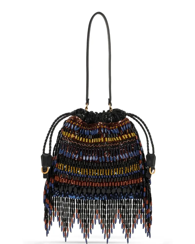 Etro Kleine Kalispera Tasche mit Pailletten und Perlen - Schwarz Schwarz