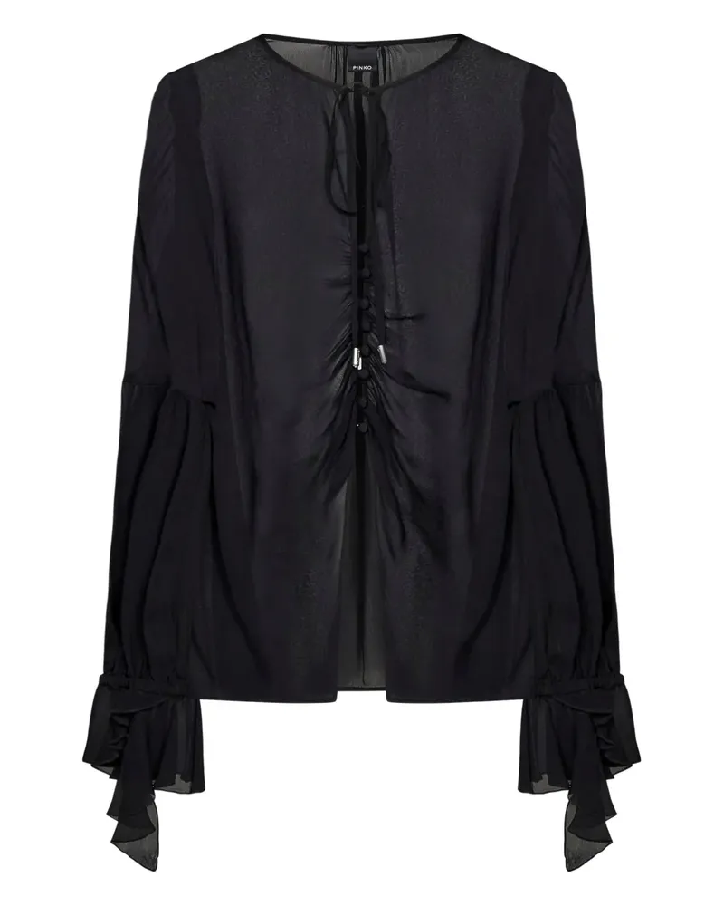 Pinko Geraffte Bluse - Schwarz Schwarz