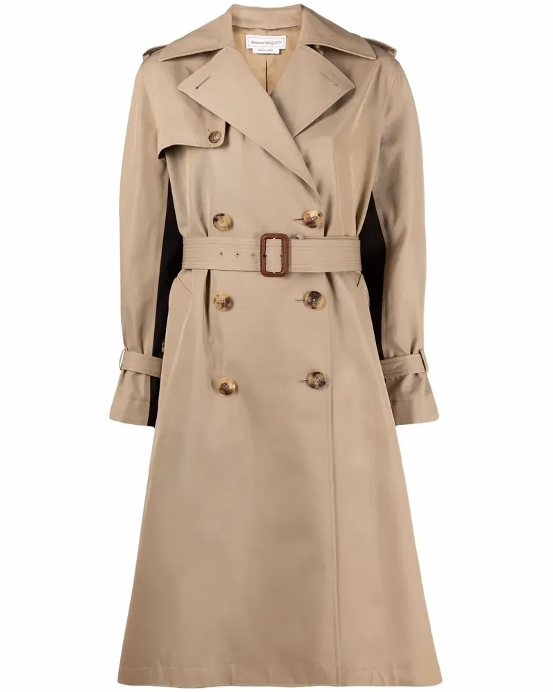 Alexander McQueen Hybrid Graffiti Trenchcoat mit Gürtel - Nude Nude