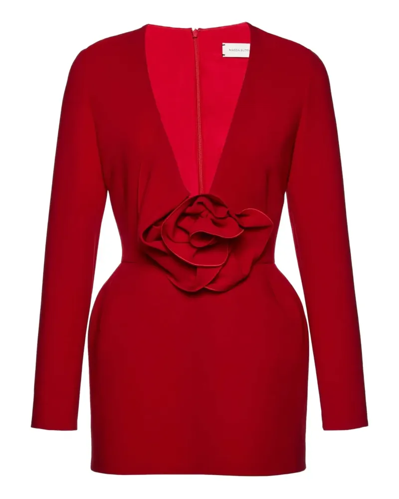 Magda Butrym Kleid mit Blumenapplikation - Rot Rot
