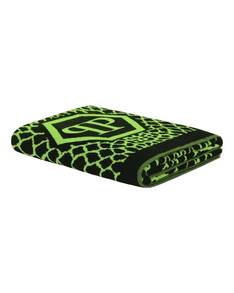 Philipp Plein Strandtuch mit Python-Print - Schwarz Schwarz
