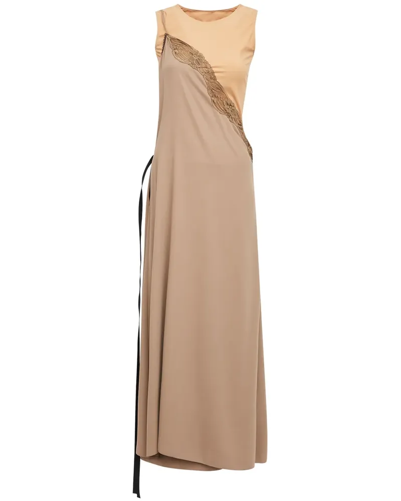 Maison Margiela Maxikleid mit Spitzeneinsätzen - Nude Nude