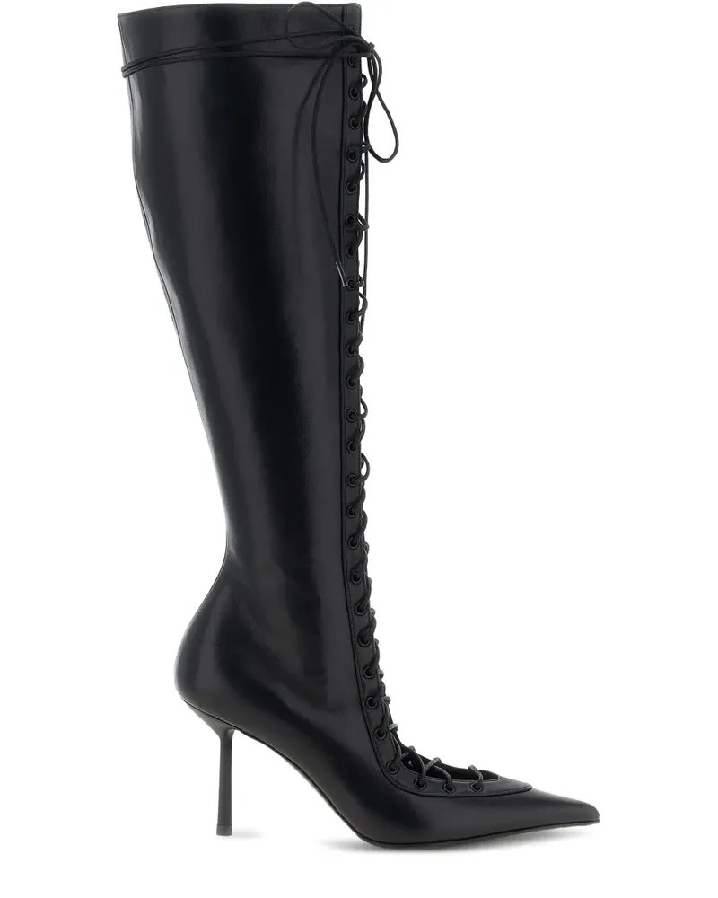 Le Silla Spitze Colette Schnürstiefel 95mm - Schwarz Schwarz