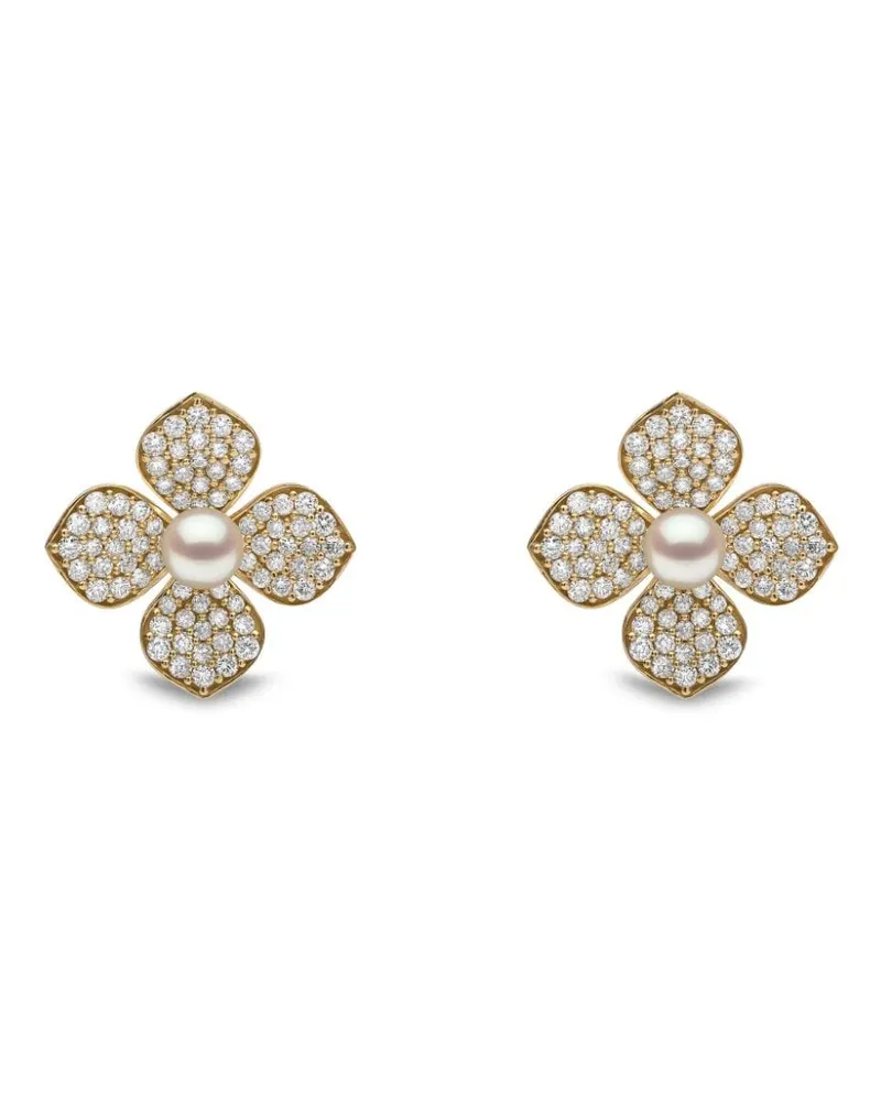 YOKO London 18kt Gelbgoldohrstecker mit Perlen und Diamant Gold