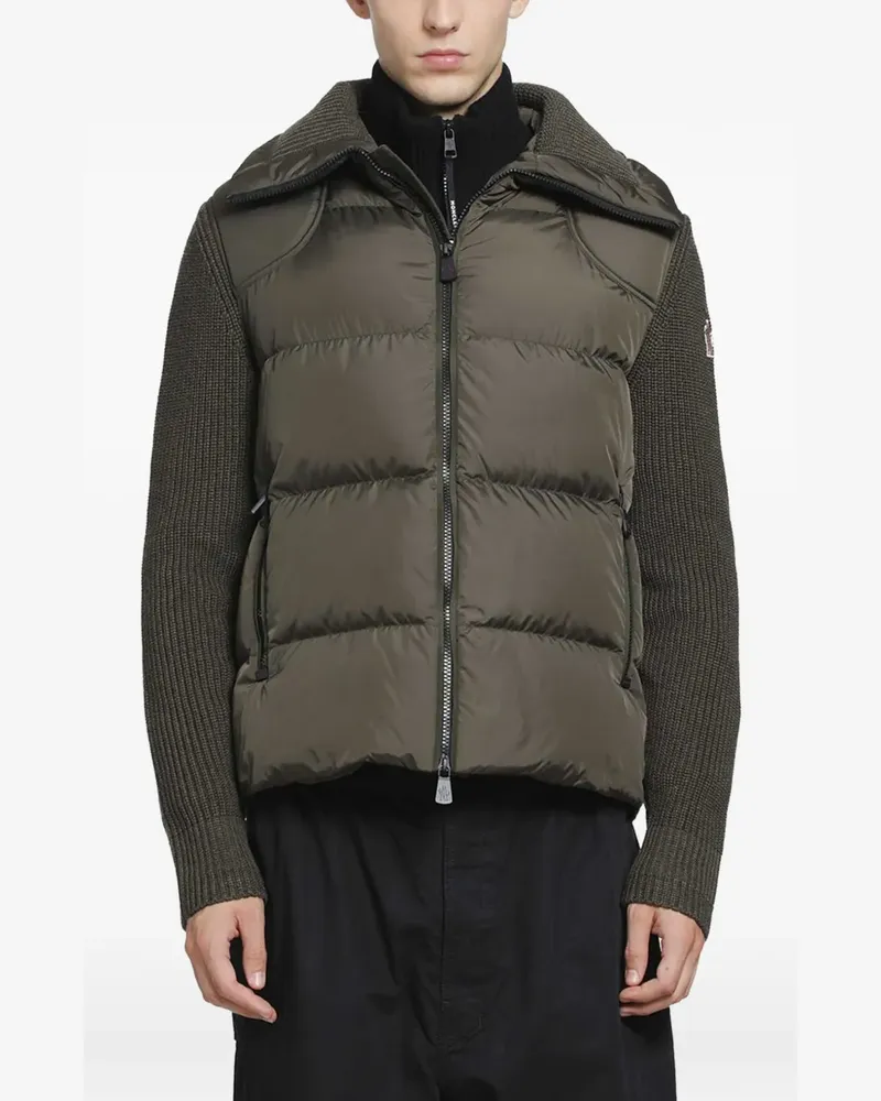 Moncler quilted panel-knit jacket - Grün Grün