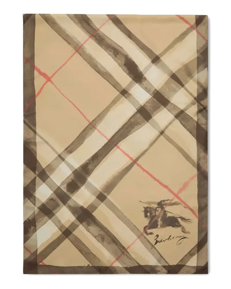 Burberry Seidenschal mit Aquarell-Karo - Nude Nude