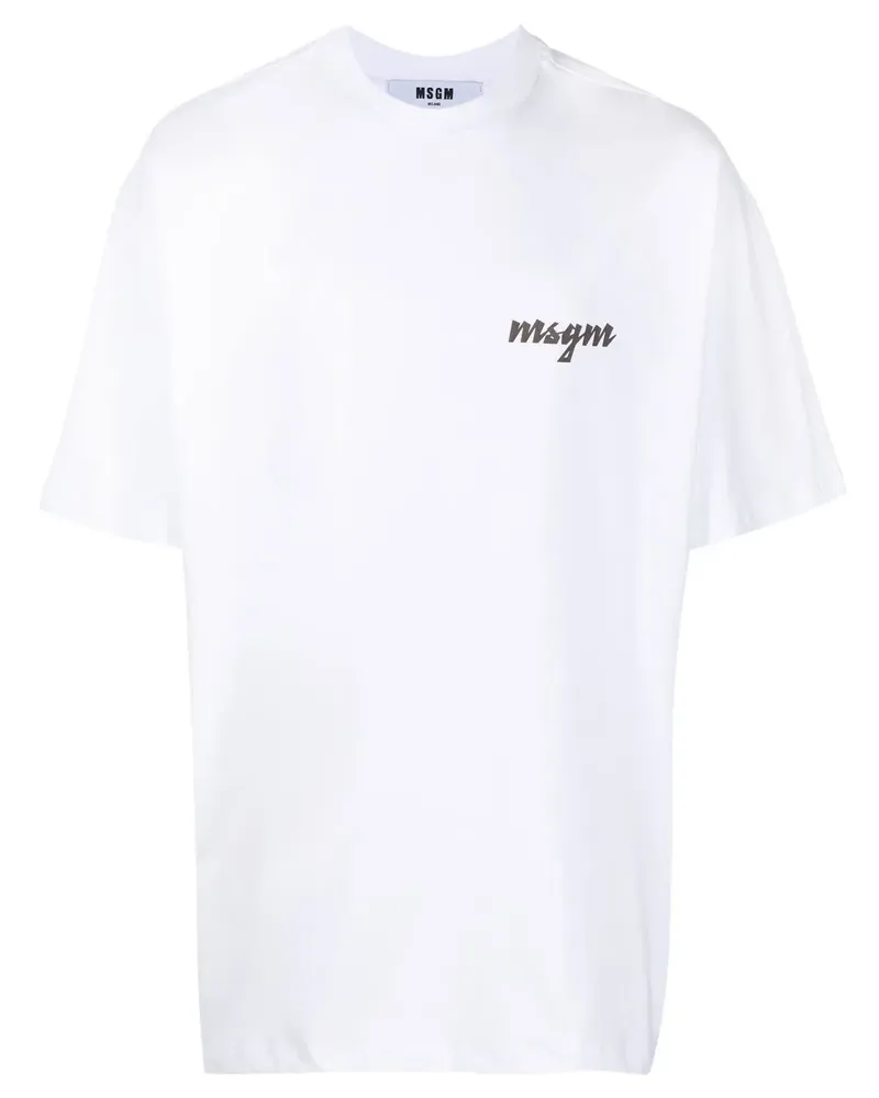 MSGM T-Shirt mit Logo-Print - Weiß Weiß