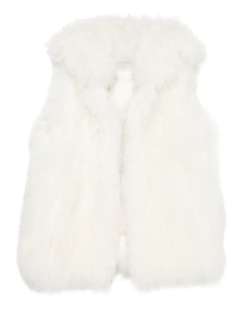 Yves Salomon Kapuzenweste aus Shearling - Weiß Weiß