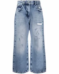 Patrizia Pepe Cropped-Jeans im Distressed-Look Blau