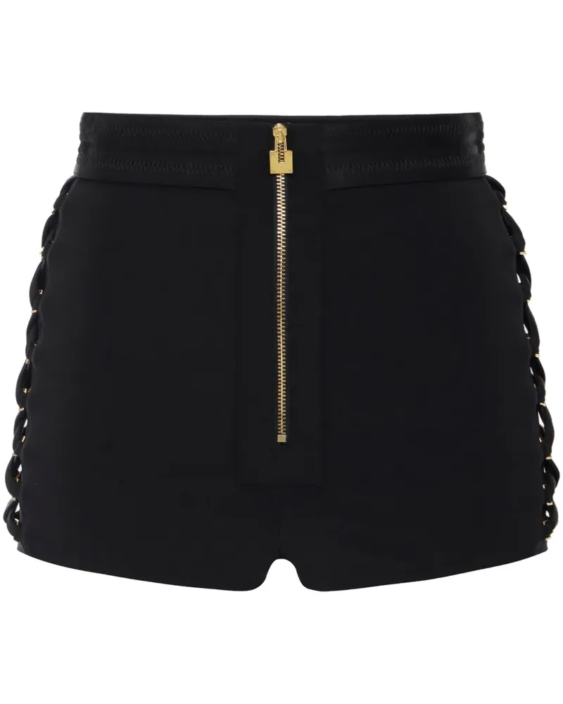 Elisabetta Franchi Shorts mit überkreuzten Schnürsenkeln - Schwarz Schwarz