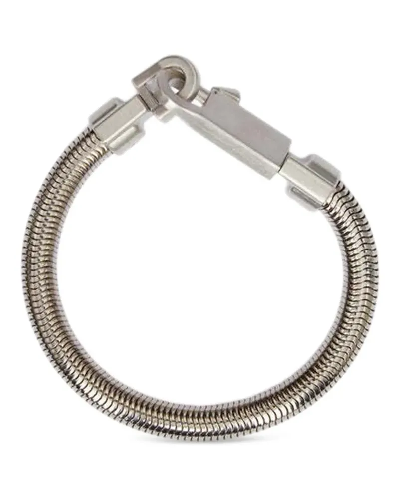 Rick Owens Snak Armband mit Karabiner - Silber Silber