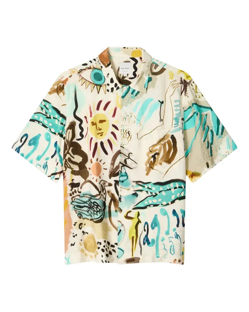 Paul Smith Hemd mit Ink Works-Print - Nude Nude