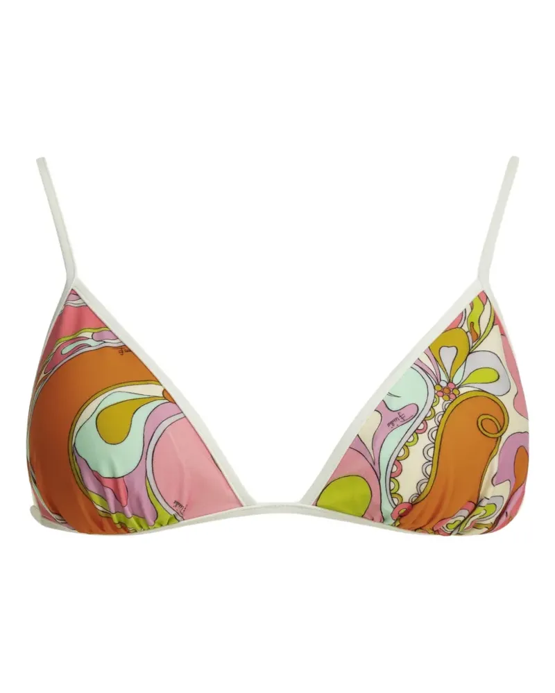 Emilio Pucci Iride-print bikini top - Orange Orange