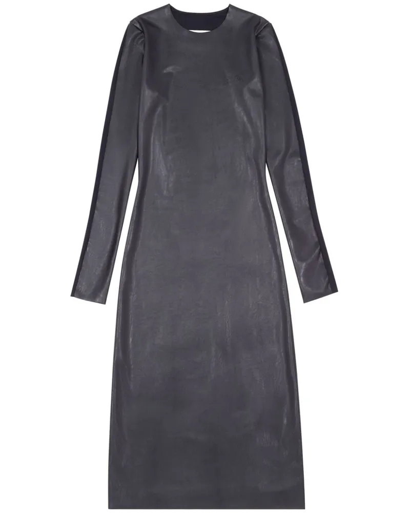 Maison Margiela Midikleid in Lederoptik - Schwarz Schwarz