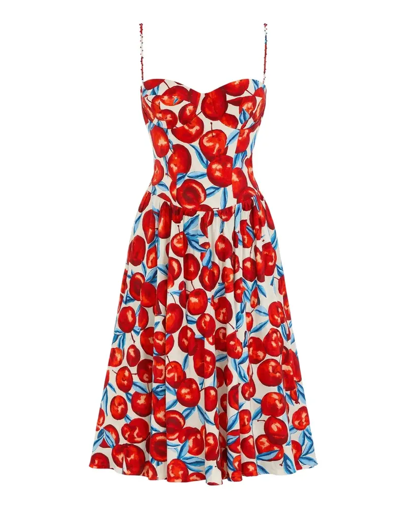 FARM Rio Gesmoktes Kleid mit Blumenprint - Rot Rot
